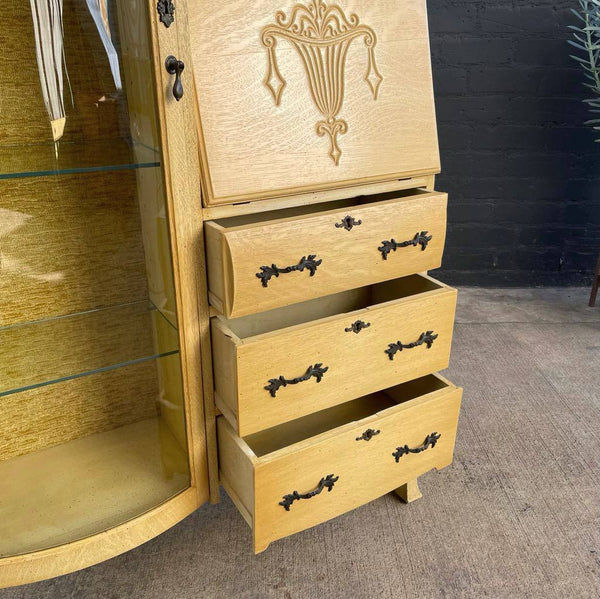 Vintage Bleached Oak Display Dresser, c.1960’s