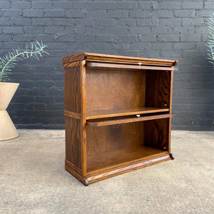 Vintage Small Barristers Oak Shelf Bookcase with Glass Doors, c.1950’s