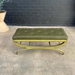 Vintage Regency X Base Style Tufted Bench