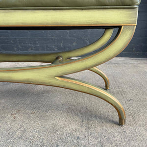 Vintage Regency X Base Style Tufted Bench