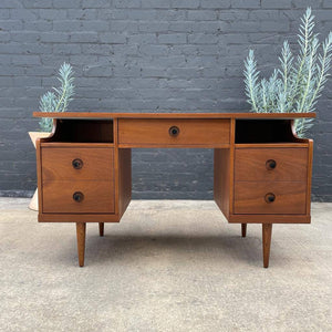 Mid-Century Modern Walnut Floating-Top Desk by Bassett Furniture, c.1960’s
