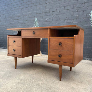 Mid-Century Modern Walnut Floating-Top Desk by Bassett Furniture, c.1960’s