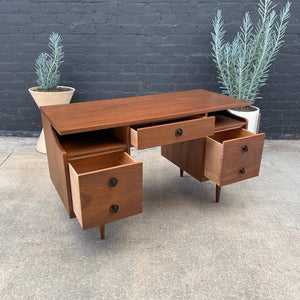 Mid-Century Modern Walnut Floating-Top Desk by Bassett Furniture, c.1960’s