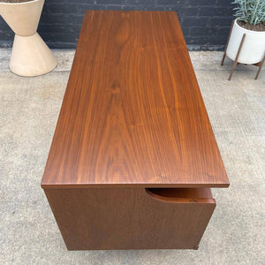 Mid-Century Modern Walnut Floating-Top Desk by Bassett Furniture, c.1960’s