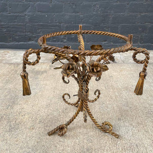Antique Italian Gilded Tassel Style Side Table with Marble Top