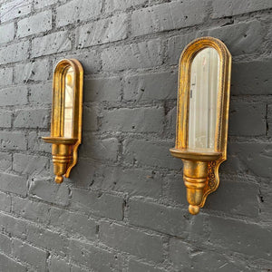 Pair of Italian Style Wall Mount Mirror Sconces, c.1960’s