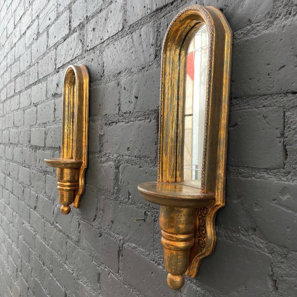 Pair of Italian Style Wall Mount Mirror Sconces, c.1960’s
