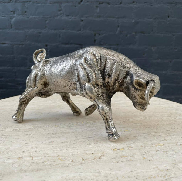 Vintage Italian Metal Bull Sculpture