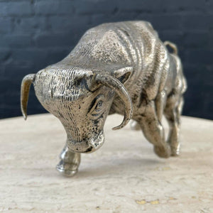Vintage Italian Metal Bull Sculpture