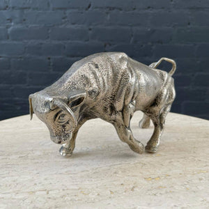 Vintage Italian Metal Bull Sculpture