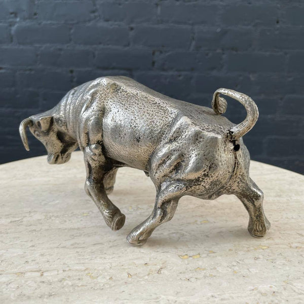 Vintage Italian Metal Bull Sculpture