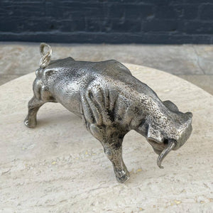 Vintage Italian Metal Bull Sculpture