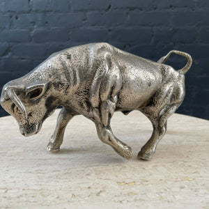 Vintage Italian Metal Bull Sculpture