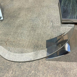 Vintage Polished Chrome & Glass Coffee Table