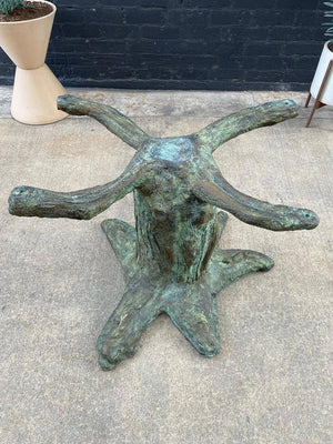 Vintage Sculpted Concrete & Glass Dining Table