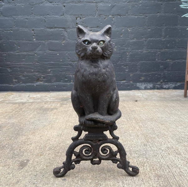 Set of Vintage Fireplace Cat Andirons