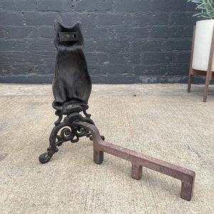 Set of Vintage Fireplace Cat Andirons