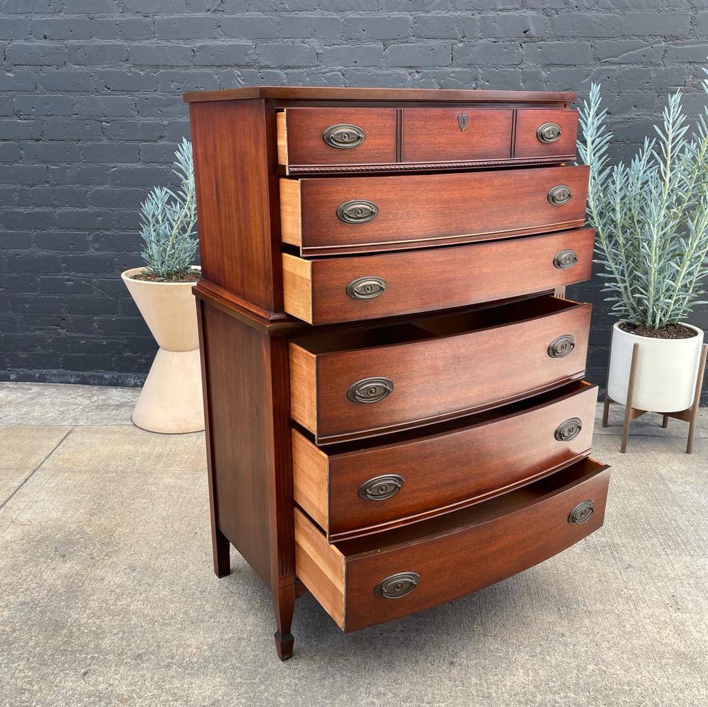 Antique Mahogany Federal Style Highboy Dresser, c.1960's Vintage Supply Antique Mahogany Federal Style Highboy Dresser, c.1960's Vintage Supply