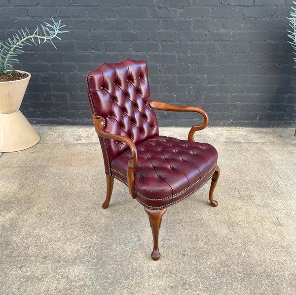 Vintage Leather Chesterfield Arm Chair, c.1960’s