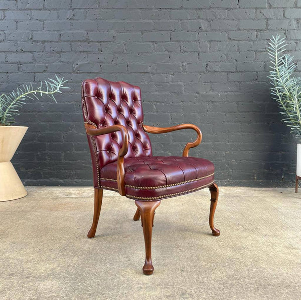 Vintage Leather Chesterfield Arm Chair, c.1960’s