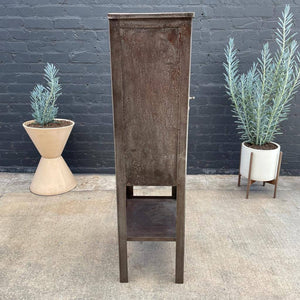 Vintage Industrial Metal & Glass Cabinet