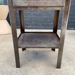 Vintage Industrial Metal & Glass Cabinet
