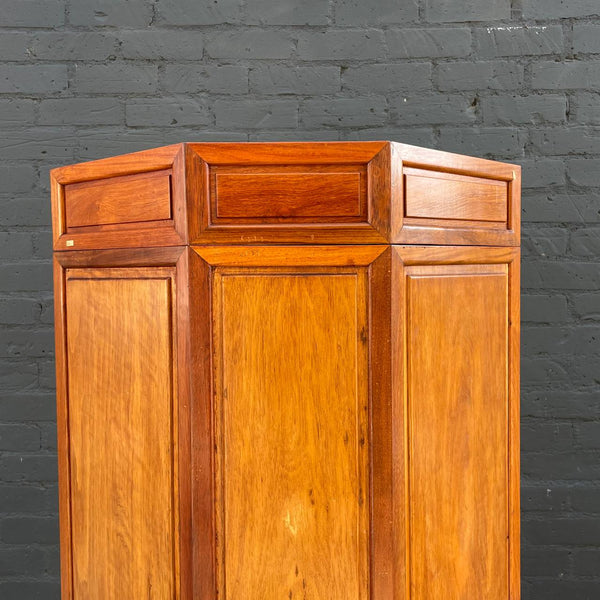 Vintage Corner Curio Display Shelf Cabinet with Glass Doors