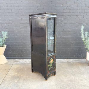 Vintage Asian Style Curio Display Shelf Cabinet with Glass Doors