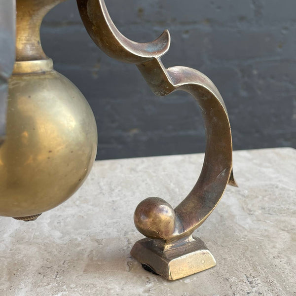Vintage Sculpted Brass Tripod Table Lamp, c.1960’s