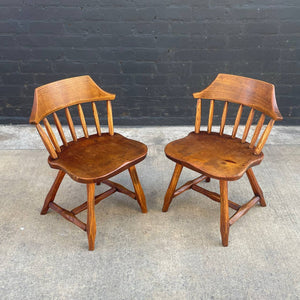 Set of 6 Antique Windsor Oak Spindle Dining Chairs, c.1950’s