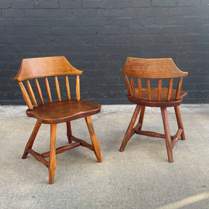 Set of 6 Antique Windsor Oak Spindle Dining Chairs, c.1950’s