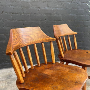 Set of 6 Antique Windsor Oak Spindle Dining Chairs, c.1950’s