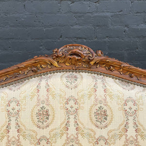 Antique French Provincial Carved Walnut Sofa, c.1940’s