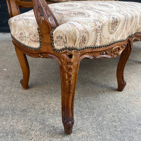 Antique French Provincial Carved Walnut Sofa, c.1940’s