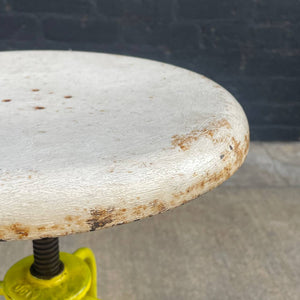 Antique American Industrial Height Adjustable Stool Chair, c.1940’s
