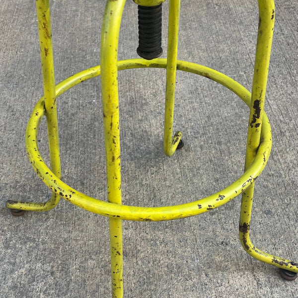 Antique American Industrial Height Adjustable Stool Chair, c.1940’s