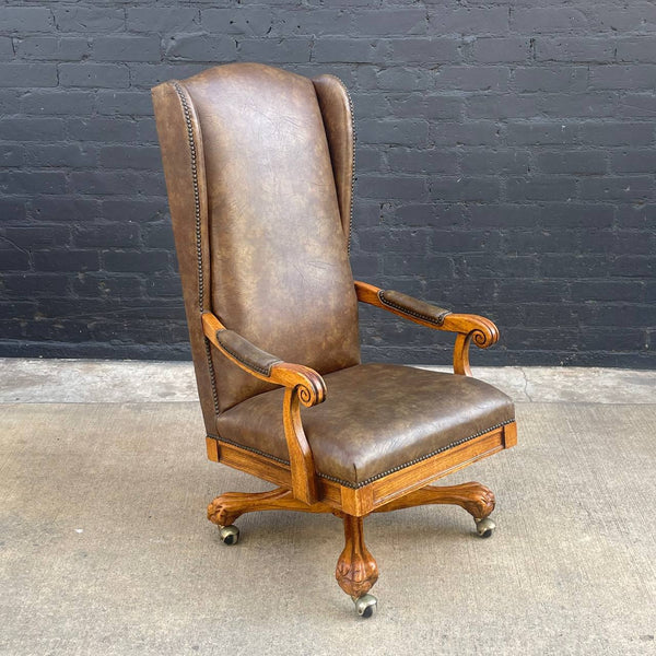 Vintage Height Adjustable Office Chair with Claw Feet, c.1970’s