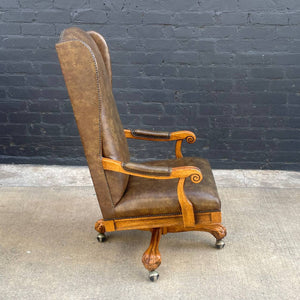 Vintage Height Adjustable Office Chair with Claw Feet, c.1970’s
