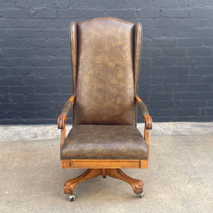 Vintage Height Adjustable Office Chair with Claw Feet, c.1970’s