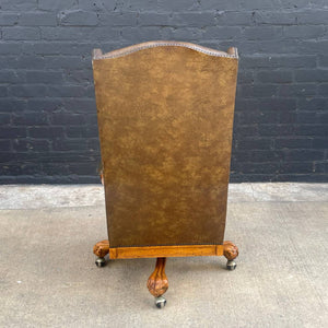 Vintage Height Adjustable Office Chair with Claw Feet, c.1970’s