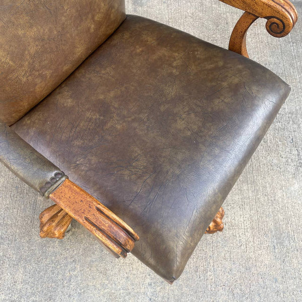 Vintage Height Adjustable Office Chair with Claw Feet, c.1970’s