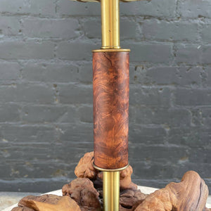 Vintage Mid-Century Modern Free-Form Burl Wood Table Lamp, c.1960’s