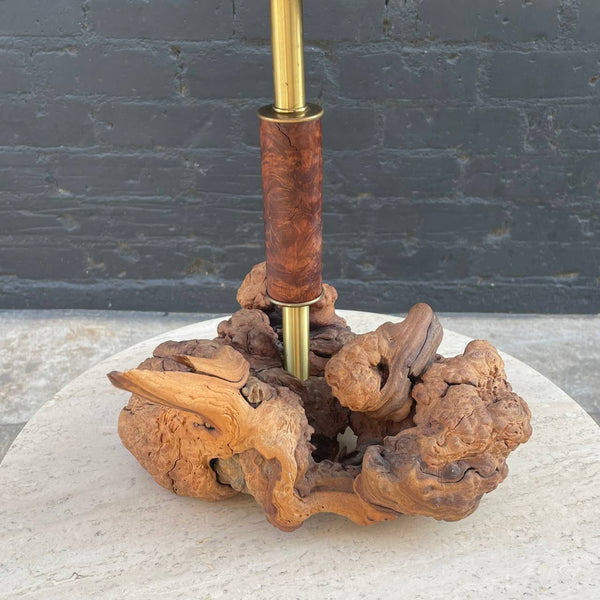 Vintage Mid-Century Modern Free-Form Burl Wood Table Lamp, c.1960’s