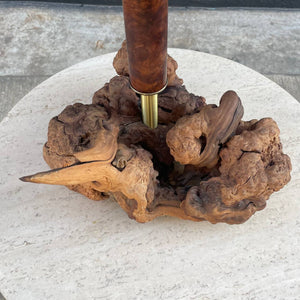 Vintage Mid-Century Modern Free-Form Burl Wood Table Lamp, c.1960’s