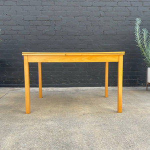 Vintage Expanding Danish Modern Oak & Formica Draw-Leaf Dining Table, c.1960’s