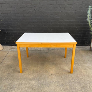 Vintage Expanding Danish Modern Oak & Formica Draw-Leaf Dining Table, c.1960’s