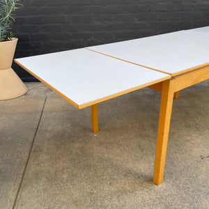 Vintage Expanding Danish Modern Oak & Formica Draw-Leaf Dining Table, c.1960’s