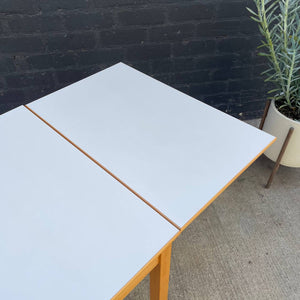 Vintage Expanding Danish Modern Oak & Formica Draw-Leaf Dining Table, c.1960’s