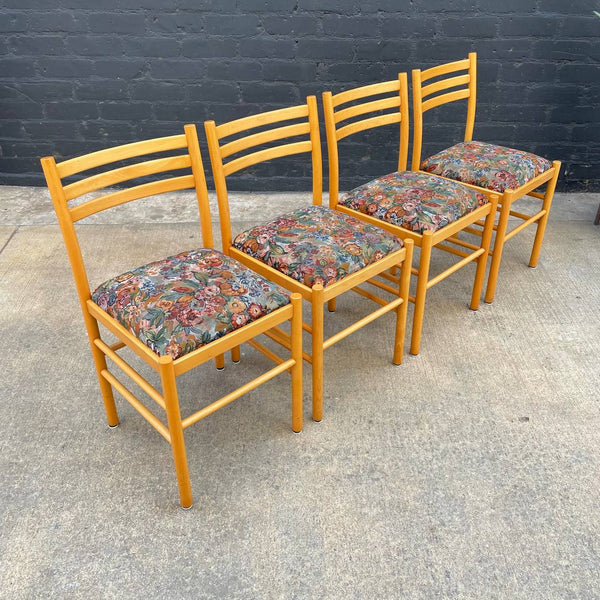 Set of 4 Vintage Italian Mid-Century Modern Oak Dining Chairs, c.1960’s