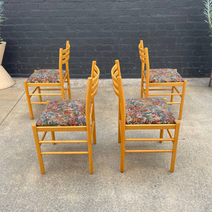 Set of 4 Vintage Italian Mid-Century Modern Oak Dining Chairs, c.1960’s